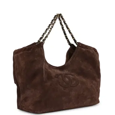 Chanel Chanel Small CC Cabas Hobo Bag Dark Brown Suede Gold Hardware | Thumbnail 2 Chanel Chanel Small CC Cabas Hobo Bag Dark Brown Suede Gold Hardware | Thumbnail 2