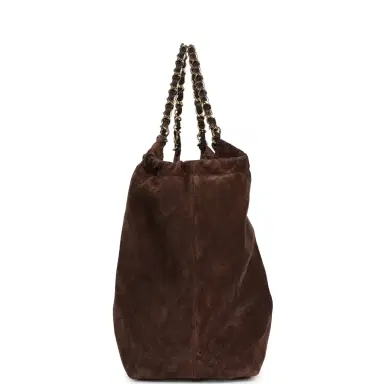 Chanel Chanel Small CC Cabas Hobo Bag Dark Brown Suede Gold Hardware | Thumbnail 3 Chanel Chanel Small CC Cabas Hobo Bag Dark Brown Suede Gold Hardware | Thumbnail 3