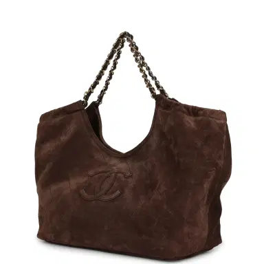 Chanel Chanel Small CC Cabas Hobo Bag Dark Brown Suede Gold Hardware | Thumbnail 5 Chanel Chanel Small CC Cabas Hobo Bag Dark Brown Suede Gold Hardware | Thumbnail 5