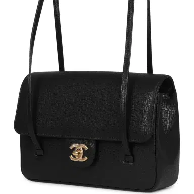Chanel Chanel Small Preppy Coco Flap Bag Black Shiny Caviar Brushed Gold Hardware | Thumbnail 5 Chanel Chanel Small Preppy Coco Flap Bag Black Shiny Caviar Brushed Gold Hardware | Thumbnail 5