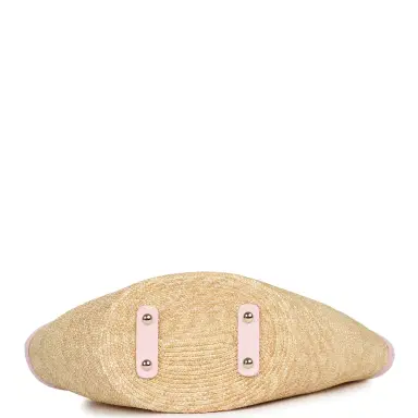 Chanel Chanel Small Shopping Tote Bag Beige Raffia and Light Pink Lambskin Light Gold Hardware | Thumbnail 6 Chanel Chanel Small Shopping Tote Bag Beige Raffia and Light Pink Lambskin Light Gold Hardware | Thumbnail 6