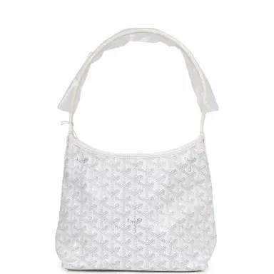 goyard Goyard Goyardine White Boheme Mini Hobo Bag Palladium Hardware | Thumbnail 4