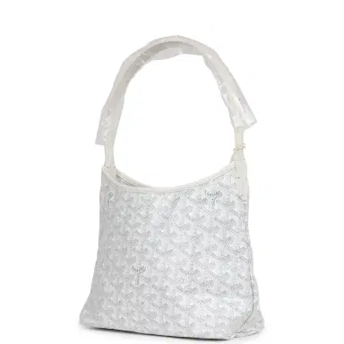 goyard Goyard Goyardine White Boheme Mini Hobo Bag Palladium Hardware | Thumbnail 5