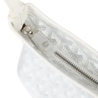 goyard Goyard Goyardine White Boheme Mini Hobo Bag Palladium Hardware | Thumbnail 8