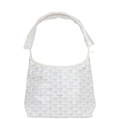 goyard Goyard Goyardine White Boheme Mini Hobo Bag Palladium Hardware | Thumbnail 1