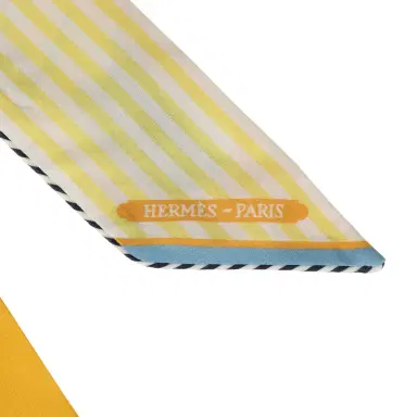 HERMÈS Hermes "Thalassa" Bouton D'Or, Jaune Soufre & Blanc Multi Cotton | Thumbnail 3
