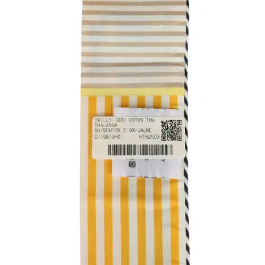 HERMÈS Hermes "Thalassa" Bouton D'Or, Jaune Soufre & Blanc Multi Cotton | Thumbnail 4