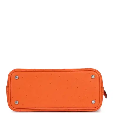 HERMÈS Hermes 1923 Bolide Mini Tangerine Ostrich Palladium Hardware | Thumbnail 6