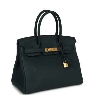 HERMÈS Hermes Birkin 30 Vert Cypress Clemence Gold Hardware | Thumbnail 2 HERMÈS Hermes Birkin 30 Vert Cypress Clemence Gold Hardware | Thumbnail 2