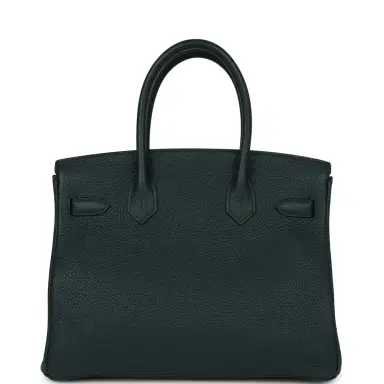 HERMÈS Hermes Birkin 30 Vert Cypress Clemence Gold Hardware | Thumbnail 4 HERMÈS Hermes Birkin 30 Vert Cypress Clemence Gold Hardware | Thumbnail 4