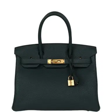 HERMÈS Hermes Birkin 30 Vert Cypress Clemence Gold Hardware | Thumbnail 1 HERMÈS Hermes Birkin 30 Vert Cypress Clemence Gold Hardware | Thumbnail 1