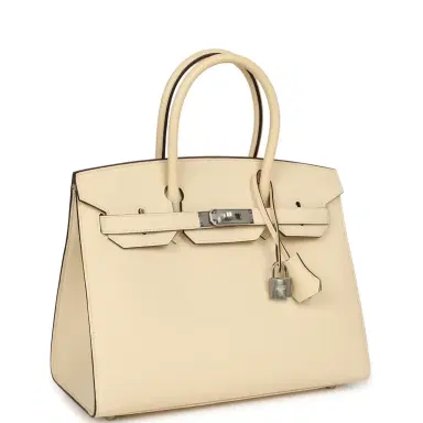HERMÈS Hermes Birkin Sellier 30 Nata Epsom Palladium Hardware | Thumbnail 2 HERMÈS Hermes Birkin Sellier 30 Nata Epsom Palladium Hardware | Thumbnail 2