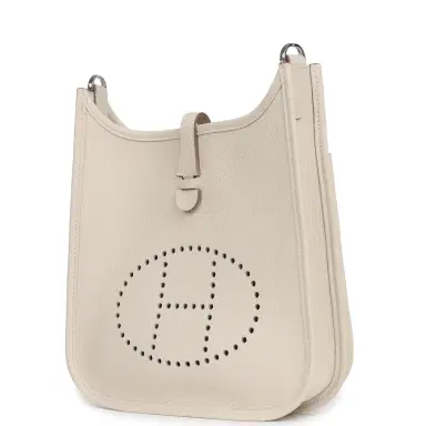 HERMÈS Hermes Evelyne 23 Craie Clemence Palladium Hardware | Thumbnail 5 HERMÈS Hermes Evelyne 23 Craie Clemence Palladium Hardware | Thumbnail 5