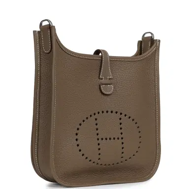 HERMÈS Hermes Evelyne 23 Etoupe Clemence Palladium Hardware | Thumbnail 2 HERMÈS Hermes Evelyne 23 Etoupe Clemence Palladium Hardware | Thumbnail 2