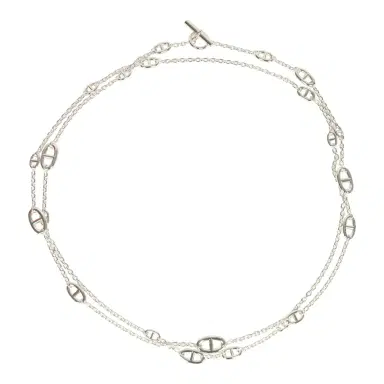 HERMÈS Hermes Farandole Rope Necklace 160cm Sterling Silver Hardware | Thumbnail 2