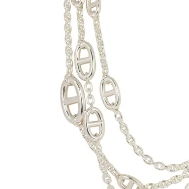 HERMÈS Hermes Farandole Rope Necklace 160cm Sterling Silver Hardware | Thumbnail 3