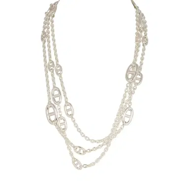 HERMÈS Hermes Farandole Rope Necklace 160cm Sterling Silver Hardware | Thumbnail 1