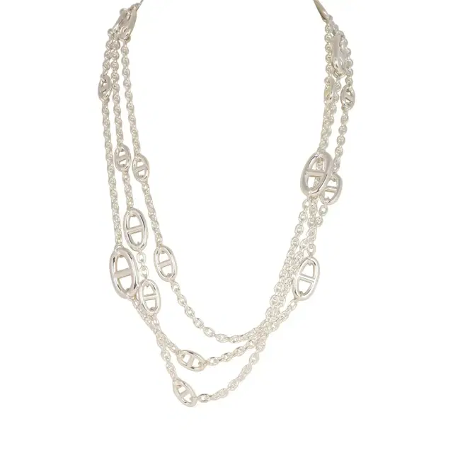 HERMÈS Hermes Farandole Rope Necklace 160cm Sterling Silver Hardware