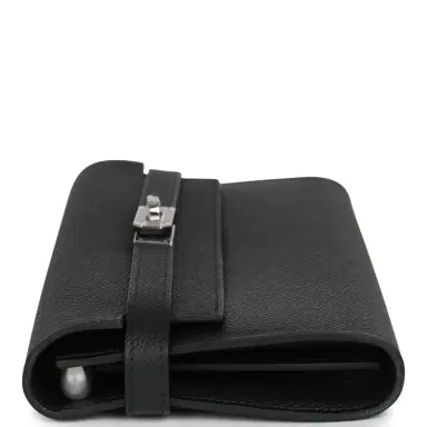 HERMÈS Hermes Kelly Long Wallet Black Epsom Palladium Hardware | Thumbnail 4 HERMÈS Hermes Kelly Long Wallet Black Epsom Palladium Hardware | Thumbnail 4