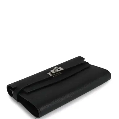 HERMÈS Hermes Kelly Long Wallet Black Epsom Palladium Hardware | Thumbnail 5 HERMÈS Hermes Kelly Long Wallet Black Epsom Palladium Hardware | Thumbnail 5