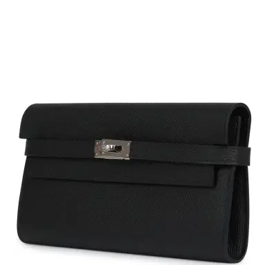 HERMÈS Hermes Kelly Long Wallet Black Epsom Palladium Hardware | Thumbnail 6 HERMÈS Hermes Kelly Long Wallet Black Epsom Palladium Hardware | Thumbnail 6