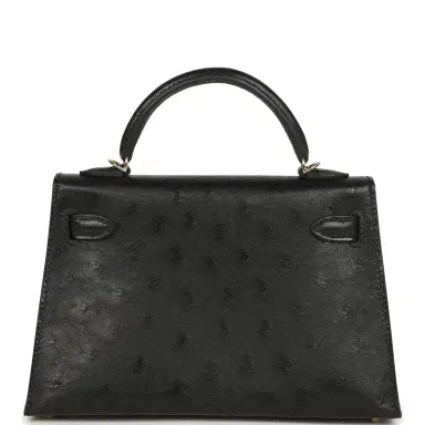 HERMÈS Hermes Kelly Sellier 20 Black Ostrich Permabrass Hardware | Thumbnail 4 HERMÈS Hermes Kelly Sellier 20 Black Ostrich Permabrass Hardware | Thumbnail 4