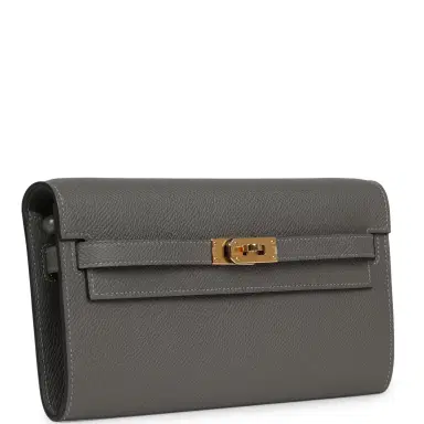 HERMÈS Hermes Kelly Wallet To Go Gris Meyer Epsom Gold Hardware | Thumbnail 2 HERMÈS Hermes Kelly Wallet To Go Gris Meyer Epsom Gold Hardware | Thumbnail 2
