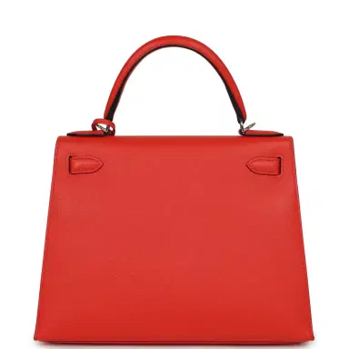 HERMÈS Hermes Kellygraphie Kelly Sellier 28 "Lettre M" Capucine, Bleu Obscur, Jaune Ambre Epsom, Sombrero, Chevre Mysore Palladium Hardware | Thumbnail 4 HERMÈS Hermes Kellygraphie Kelly Sellier 28 "Lettre M" Capucine, Bleu Obscur, Jaune Ambre Epsom, Sombrero, Chevre Mysore Palladium Hardware | Thumbnail 4