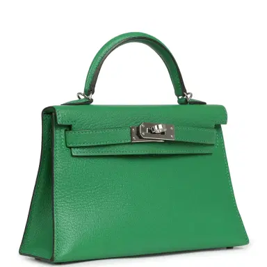 HERMÈS Pre-owned Hermes Kelly Sellier 20 Bambou Chevre Mysore Palladium Hardware | Thumbnail 2 HERMÈS Pre-owned Hermes Kelly Sellier 20 Bambou Chevre Mysore Palladium Hardware | Thumbnail 2
