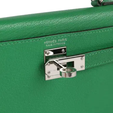 HERMÈS Pre-owned Hermes Kelly Sellier 20 Bambou Chevre Mysore Palladium Hardware | Thumbnail 7 HERMÈS Pre-owned Hermes Kelly Sellier 20 Bambou Chevre Mysore Palladium Hardware | Thumbnail 7