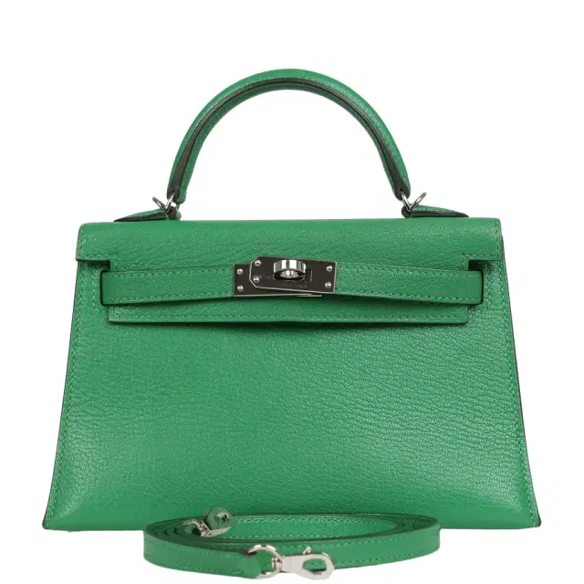 HERMÈS Pre-owned Hermes Kelly Sellier 20 Bambou Chevre Mysore Palladium Hardware