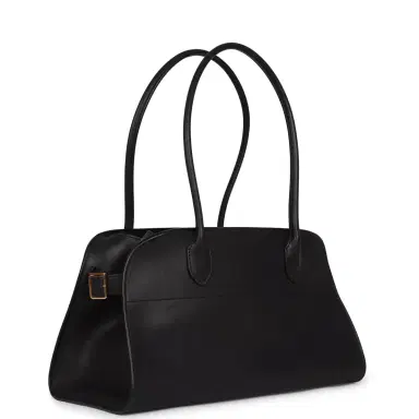 The Row The Row Margaux Shoulder 12 Black Saddle Gold Hardware | Thumbnail 2