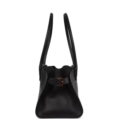 The Row The Row Margaux Shoulder 12 Black Saddle Gold Hardware | Thumbnail 3