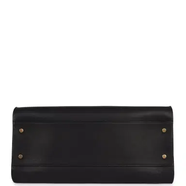 The Row The Row Margaux Shoulder 12 Black Saddle Gold Hardware | Thumbnail 6
