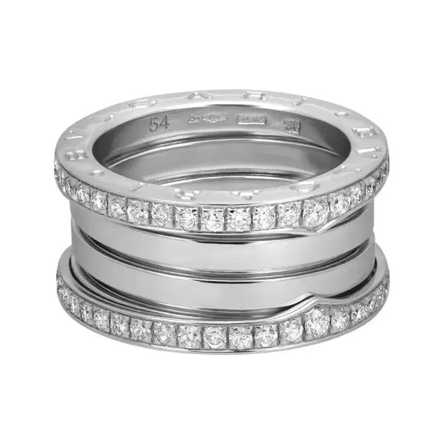 BVLGARI Bulgari B.Zero1 18K White Gold Diamond Four Band Ring Sz. 6.75 by The Solist