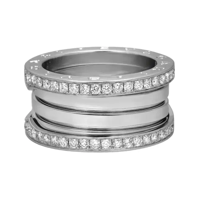 BVLGARI Bulgari B.Zero1 18K White Gold Diamond Four Band Ring Sz. 7 by The Solist