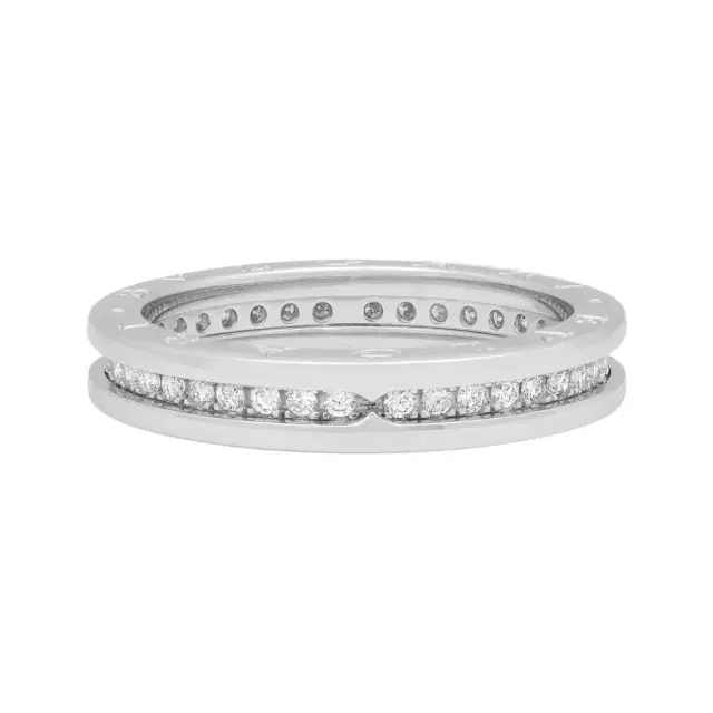 BVLGARI Bulgari B.Zero1 18K White Gold Diamond One Band Ring Sz. 11.25 by The Solist