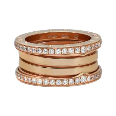 BVLGARI Bulgari B.Zero1 Diamond 18K Rose Gold Diamond Four Band Ring Sz. 8 by The Solist | Thumbnail 1