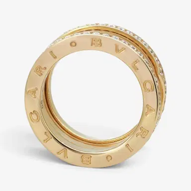 BVLGARI Bulgari B.Zero1 Diamond 18K Yellow Gold Diamond Four Band Ring Sz. 7 by The Solist | Thumbnail 2