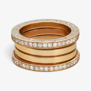 BVLGARI Bulgari B.Zero1 Diamond 18K Yellow Gold Diamond Four Band Ring Sz. 7 by The Solist | Thumbnail 3