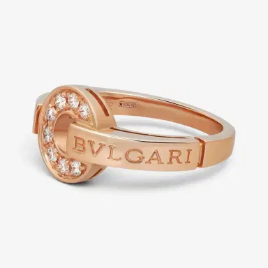 BVLGARI Bulgari Bulgari 18K Rose Gold Diamond Ring Sz. 6.5 by The Solist | Thumbnail 2 BVLGARI Bulgari Bulgari 18K Rose Gold Diamond Ring Sz. 6.5 by The Solist | Thumbnail 2