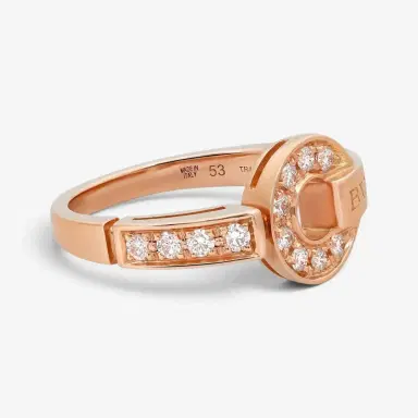 BVLGARI Bulgari Bulgari 18K Rose Gold Diamond Ring Sz. 6.5 by The Solist | Thumbnail 3 BVLGARI Bulgari Bulgari 18K Rose Gold Diamond Ring Sz. 6.5 by The Solist | Thumbnail 3