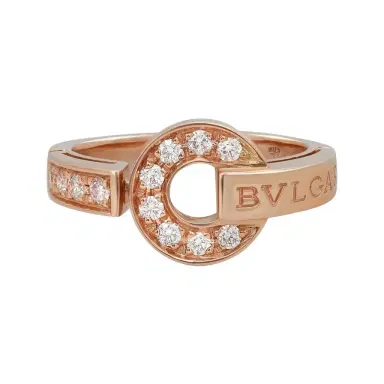 BVLGARI Bulgari Bulgari 18K Rose Gold Diamond Ring Sz. 6.5 by The Solist | Thumbnail 1 BVLGARI Bulgari Bulgari 18K Rose Gold Diamond Ring Sz. 6.5 by The Solist | Thumbnail 1