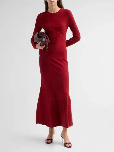 Lela Rose Women's Velvet Jacquard Knit Trumpet Maxi-Dress | Thumbnail 2 Lela Rose Women's Velvet Jacquard Knit Trumpet Maxi-Dress | Thumbnail 2