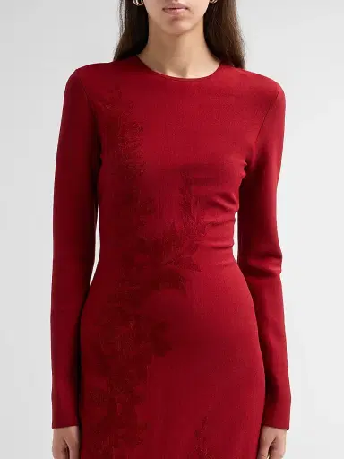 Lela Rose Women's Velvet Jacquard Knit Trumpet Maxi-Dress | Thumbnail 5 Lela Rose Women's Velvet Jacquard Knit Trumpet Maxi-Dress | Thumbnail 5