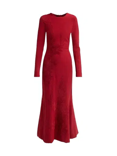 Lela Rose Women's Velvet Jacquard Knit Trumpet Maxi-Dress | Thumbnail 1 Lela Rose Women's Velvet Jacquard Knit Trumpet Maxi-Dress | Thumbnail 1