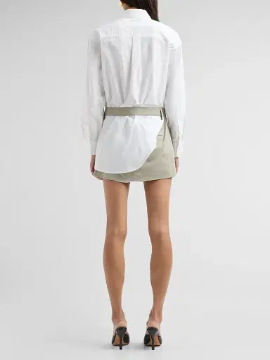 Alexander Wang Women's Tucked Shirt Cotton Romper | Thumbnail 3 Alexander Wang Women's Tucked Shirt Cotton Romper | Thumbnail 3
