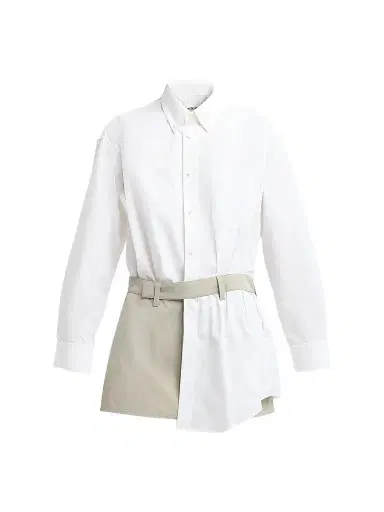 Alexander Wang Women's Tucked Shirt Cotton Romper | Thumbnail 1 Alexander Wang Women's Tucked Shirt Cotton Romper | Thumbnail 1