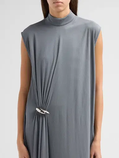Bottega Veneta Women's Jersey Crêpe Brooch Asymmetric Midi Dress | Thumbnail 5 Bottega Veneta Women's Jersey Crêpe Brooch Asymmetric Midi Dress | Thumbnail 5