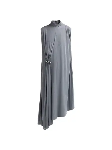 Bottega Veneta Women's Jersey Crêpe Brooch Asymmetric Midi Dress | Thumbnail 1 Bottega Veneta Women's Jersey Crêpe Brooch Asymmetric Midi Dress | Thumbnail 1